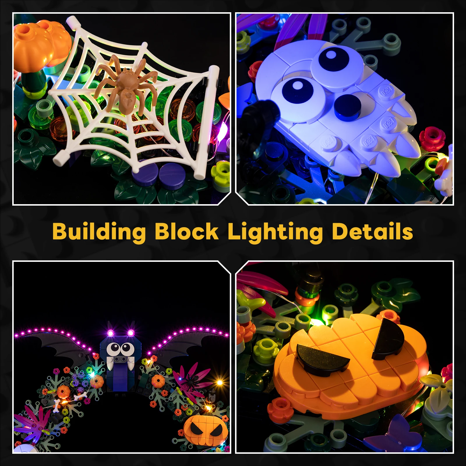 Led Light Kit for LEGO Halloween Wreath 40825 Building Blocks Not Include Model Bricks