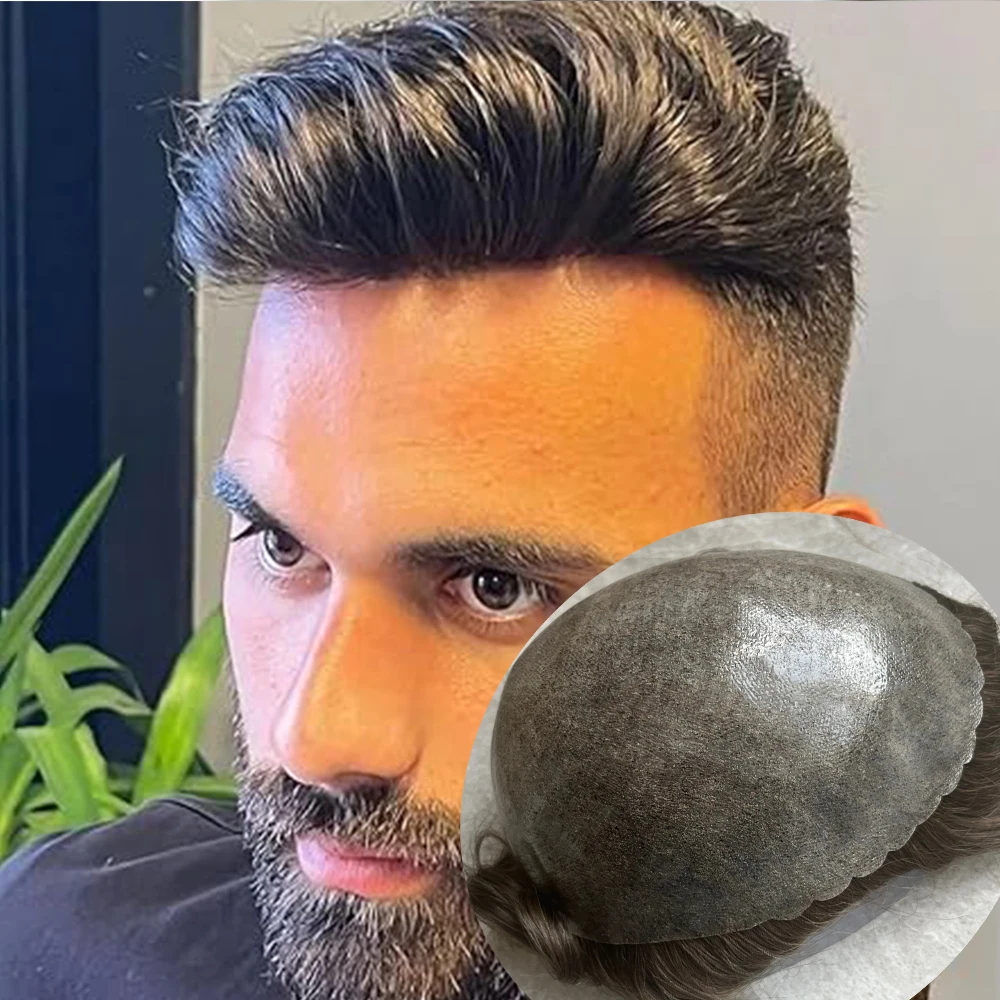 

Супернатуральный мужской парик-накладка (система замещения волос) из натуральных волос, серо-черный (оттенки 1B80, 1B30), с ультратонкой и сверхпрочной основой из микрофибры (microskin), самый доступный.