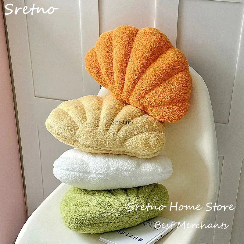 2025 Creative Sofa Office Cushion Shell Plush Pillow Home Decorations Chair Car Seat Cushions Floor Cushion Cojines Para Auto