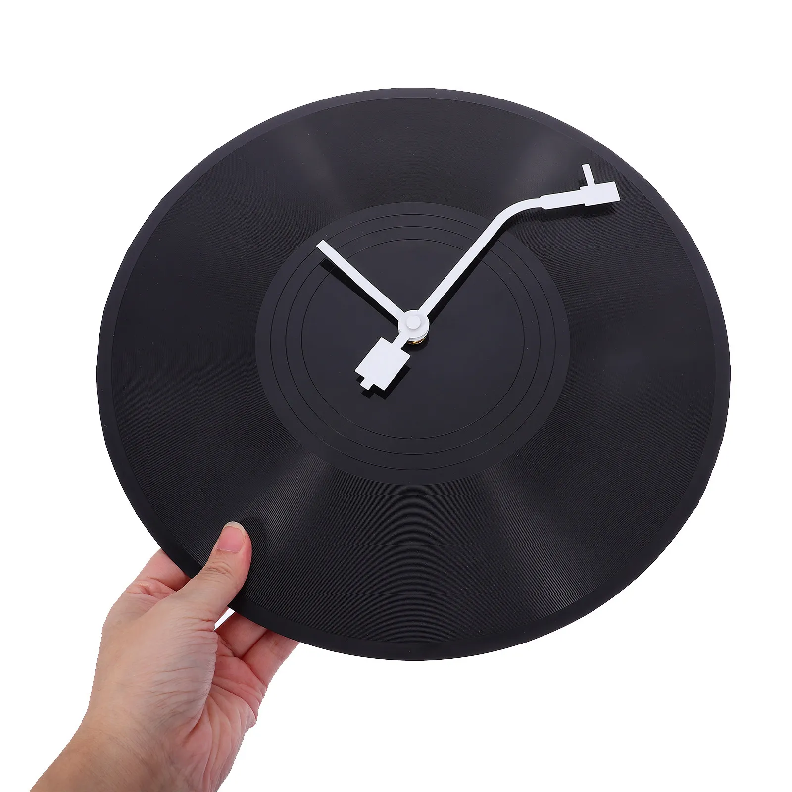 Office Clock Music Room Decor Hanging Wall Themed Phonograph Record Style Living