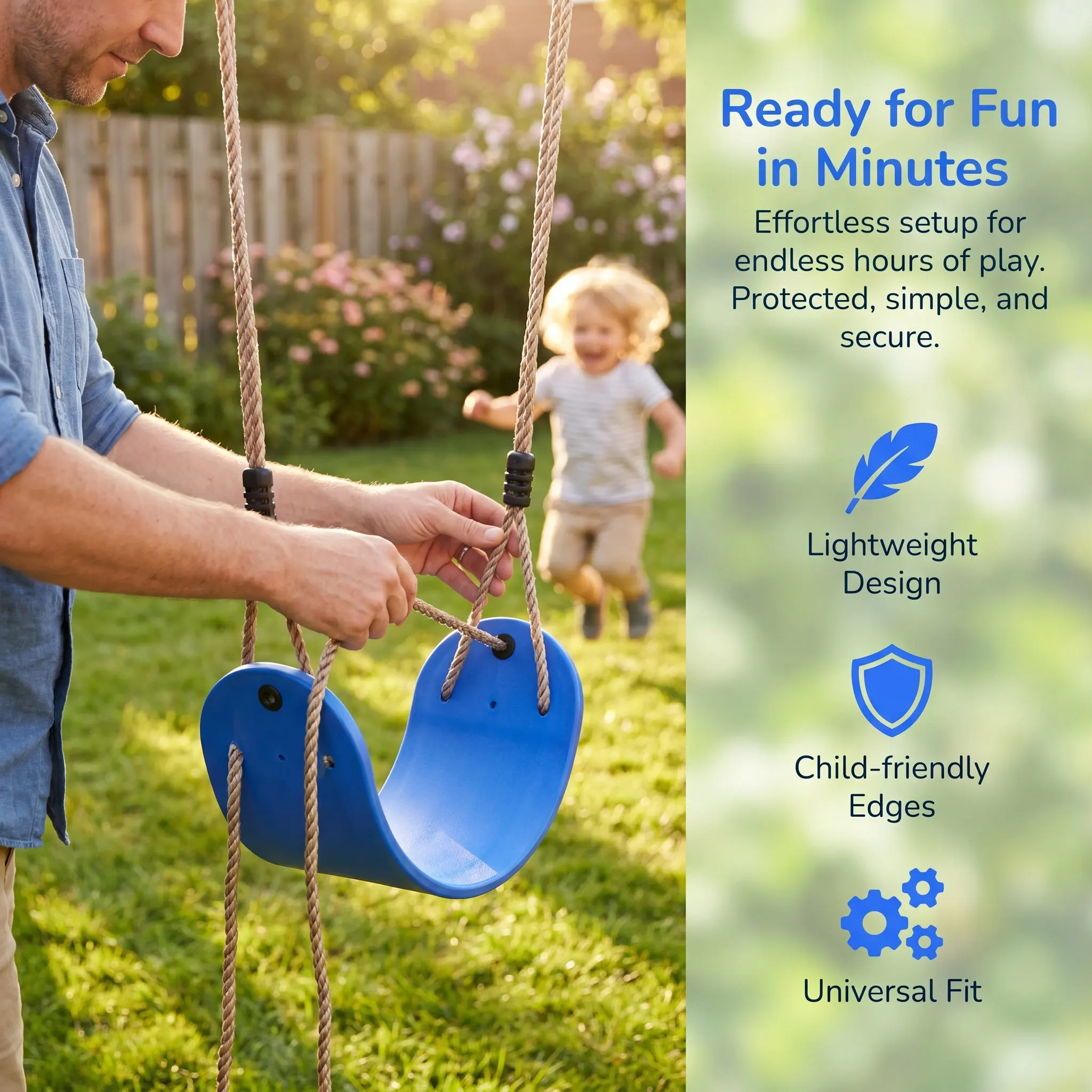 26.4x5.5 Inch Flexible Eva Swing Seat Board Non Slip Heavy Duty Outdoor Swing Replacement for Backyard Garden Playset