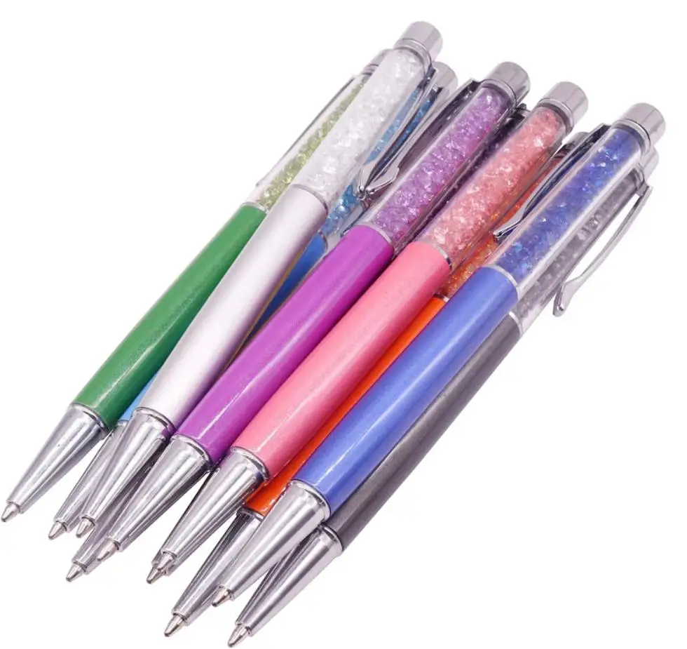 20 Pcs Crystal Pen Metal Ballpoint pen Gift Pen Capacitor Pen Student Stationery Office Writing Promotion Pen