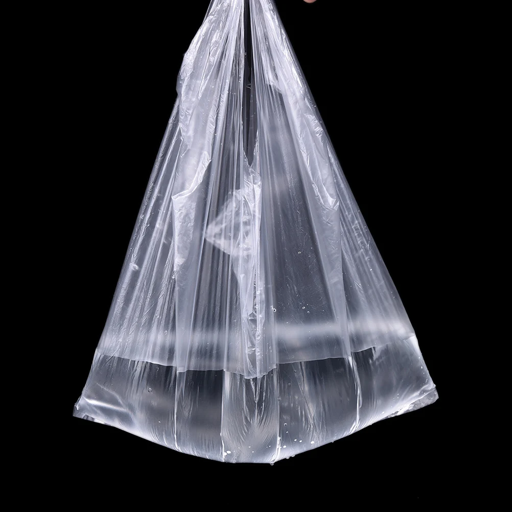 Wholesale 46Pcs/lot Transparent Bags Shopping Bag Supermarket Plastic Bags With Handle Food Packaging