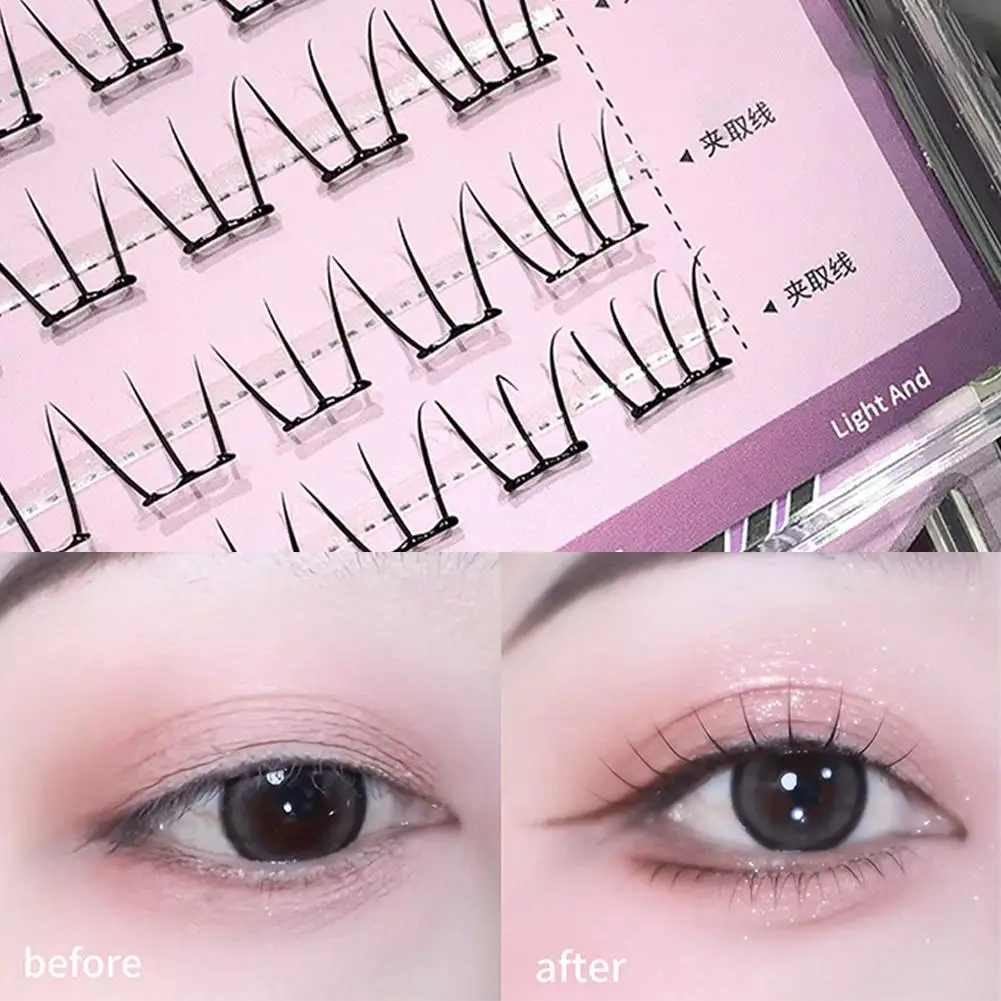 Glue-Free False Eyelashes Idol Series Kpop Style Natural Look Lashes Lightweight Curly Wispy & Fluffy Eye-Enlarging Makeup tool