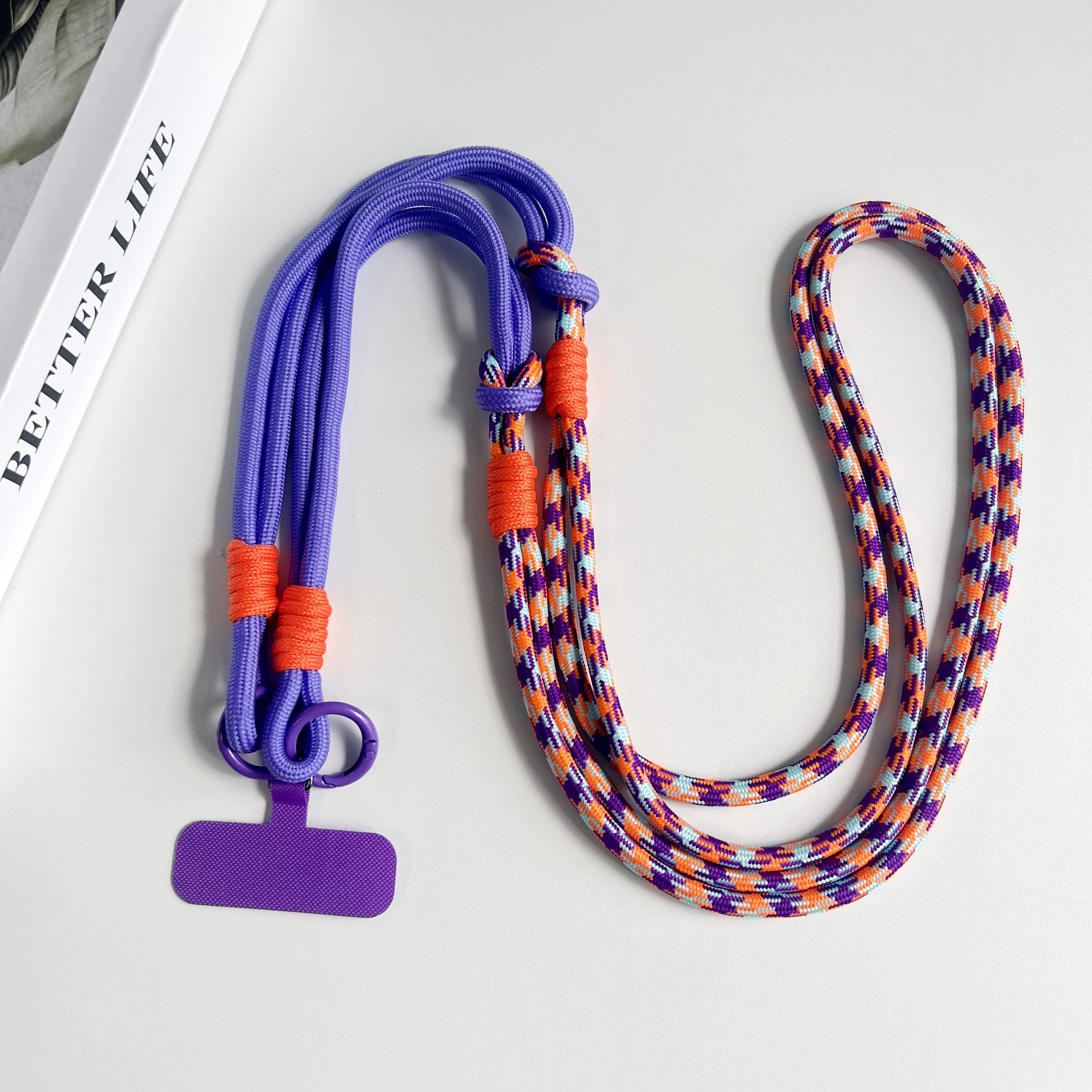 Picture 5: Personalized Trend Double Color Mobile Phone Yun Universal Lanyard Diagonal Span Rope Shoulder Strap Rope Fashion Safety Rope