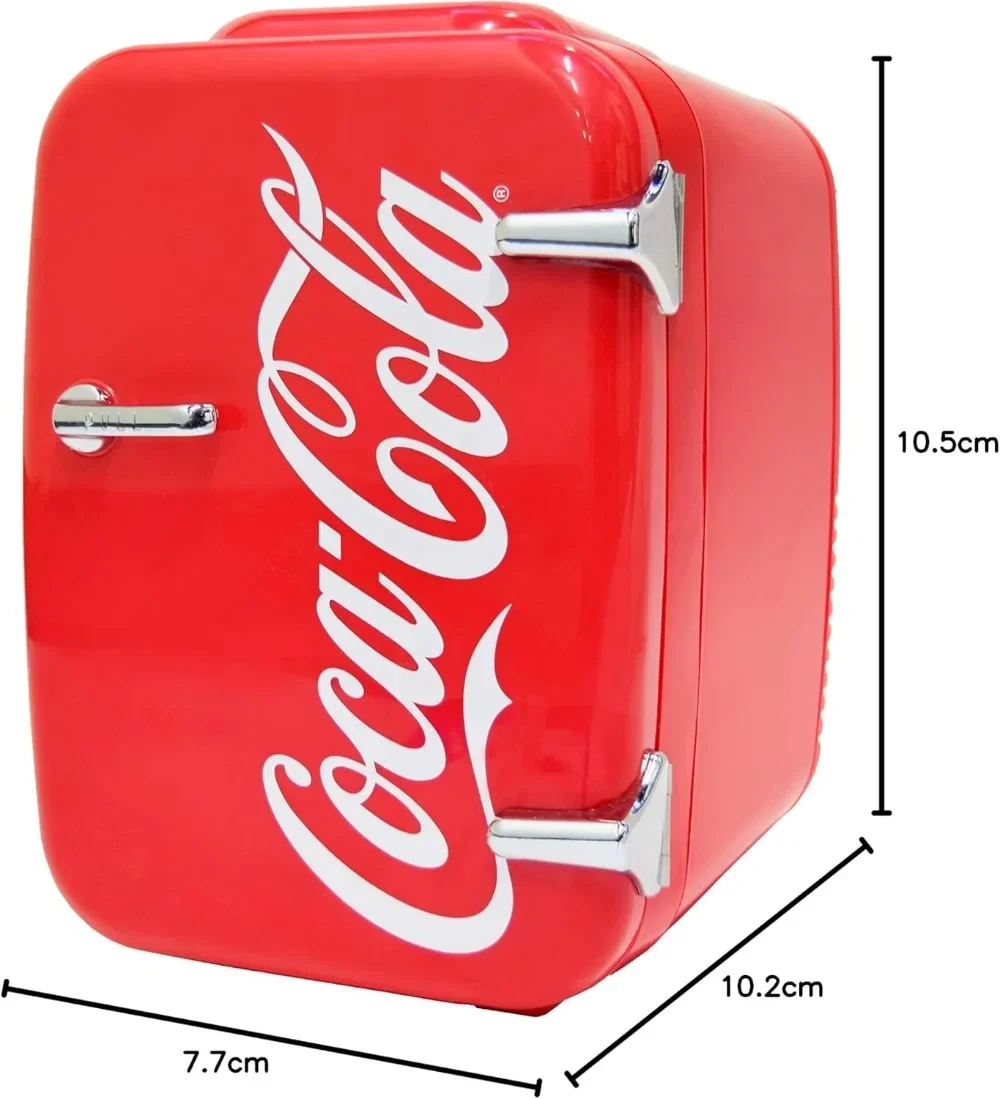 Retro Minikoelkast, 4l/6 Kan 12V Draagbare Koeler En Warmer, Ac/Dc En Speciale Usb-Opties, Rood