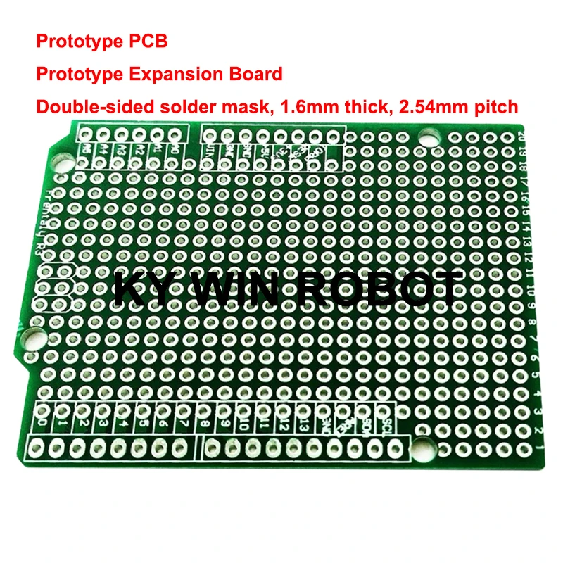Prototype PCB Board For Arduino UNO R3 ATMEGA328P Shield Board Breadboard Protoshield DIY FR4 2.54mm Pitch Thickness 1.6mm 1 pcs