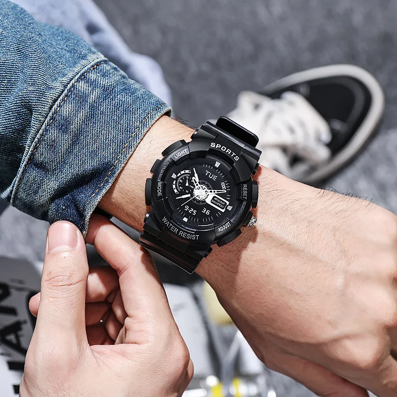 Montres de sport numériques étanches pour hommes et femmes, montre-bracelet électronique pour enfants, réveil Shoe, mode