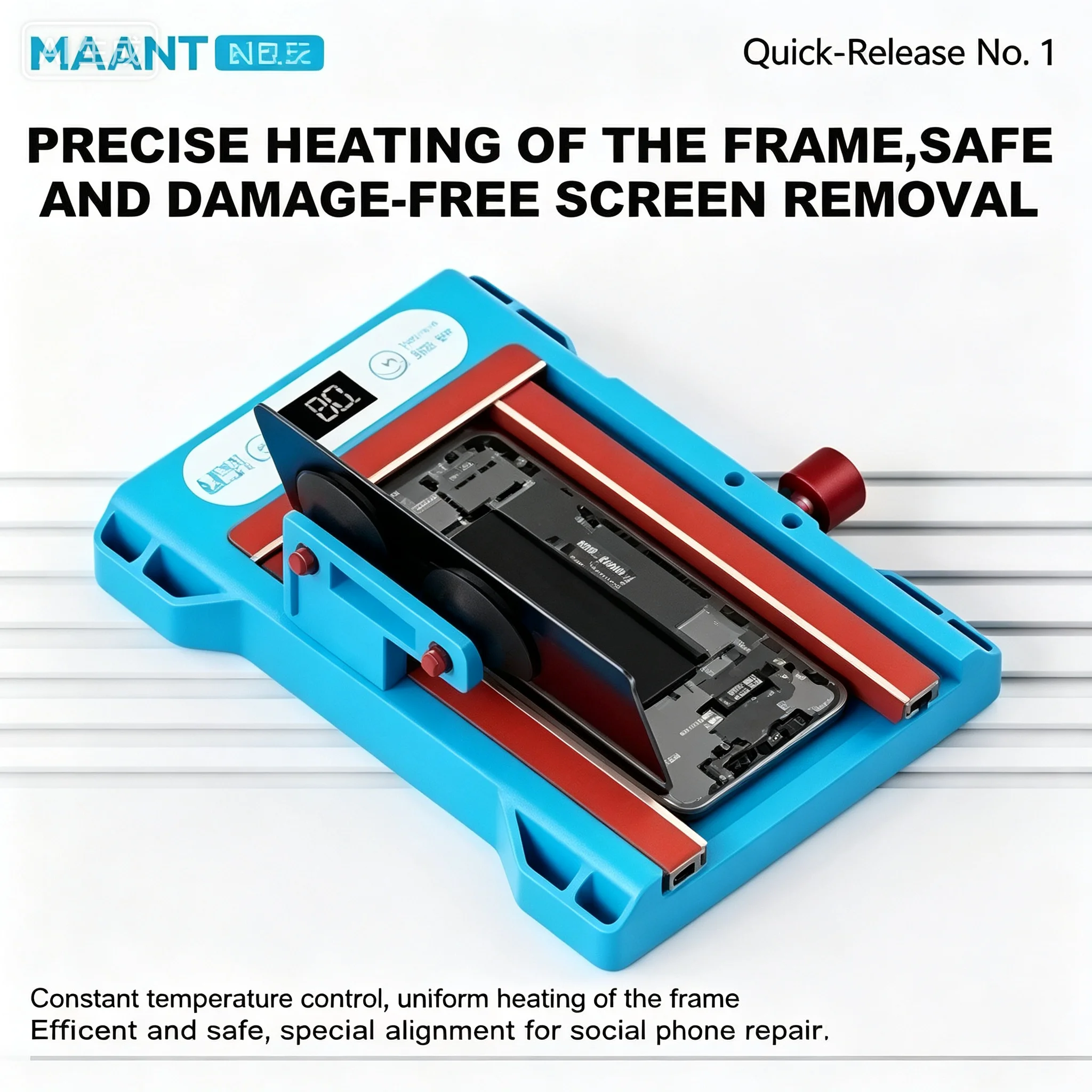 MaAnt Quick Heated Screen Remover, Safe Screen Frame Heated Adhesive Removal Tool, Suitable for Mobile Phone Repair