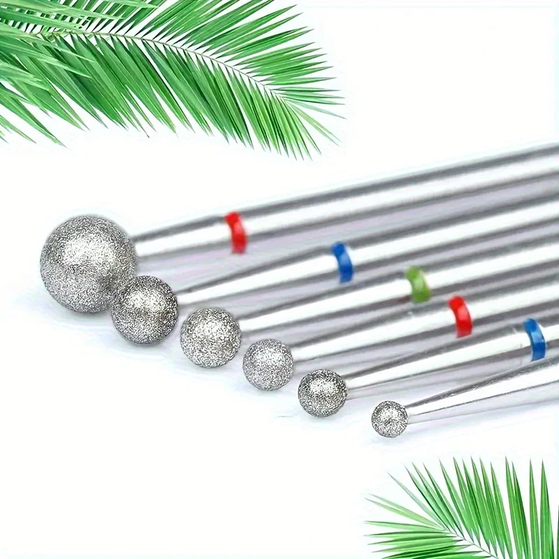 Kit-6 profesjonalny zestaw wierteł diamentowych do paznokci, bez zapachu zadziory obrotowe do elektrycznej wiertarki do paznokci narzędzia do Manicure i Pedicure,