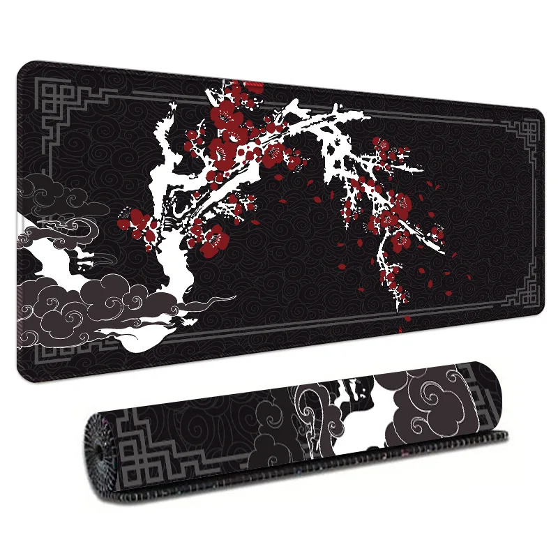 Large Gaming Mouse Pad (800 x 300mm) Extended Desk Mat, Japanese Mouse Mat, Big Desk Pad with Non-Slip Base and Stitched Edge