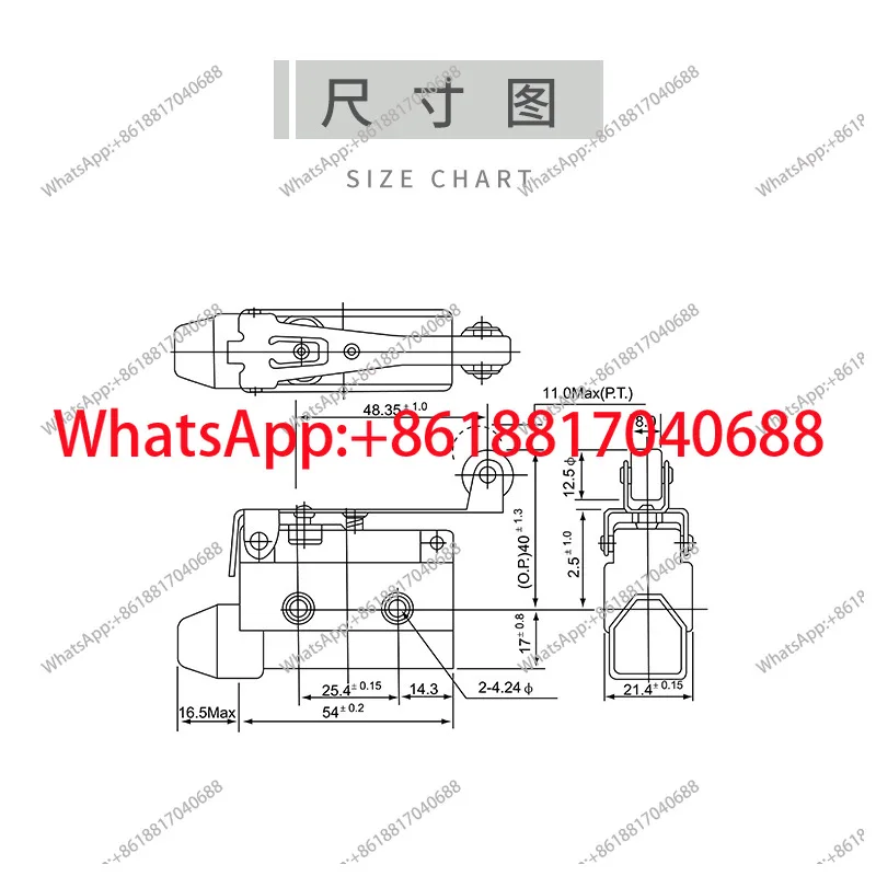 Cntd changde micro interruptor elétrico CZ-7121 interruptor de curso de limite resistente à água auto-redefinição alça longa com rolo