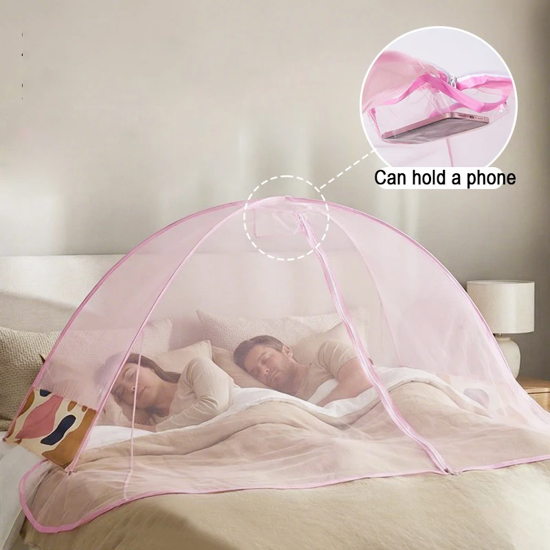Can Be Viewed on Mobile Phones Free Installation Foldable Mosquito Nets Home Outdoor Camping Single Double Face Mosquito Net