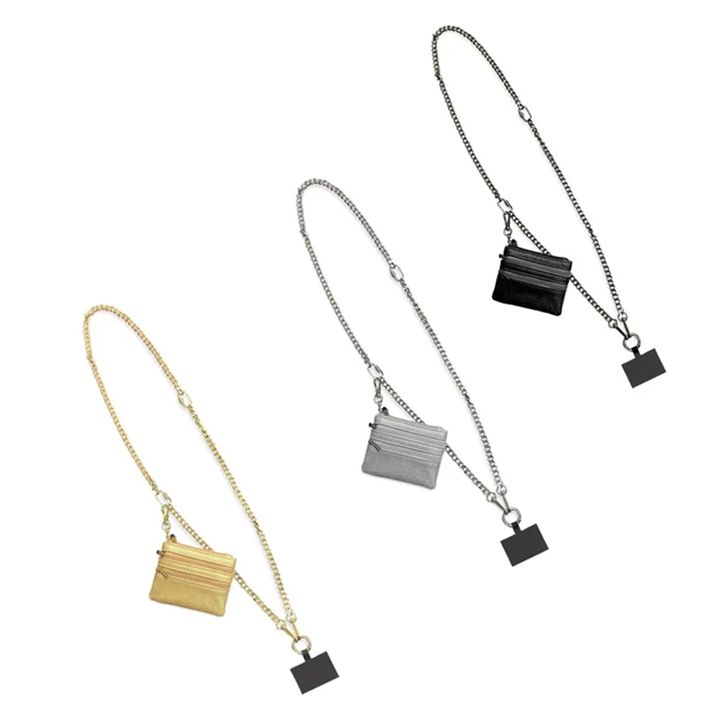 

CGS-With Zipper Pocket Mobile Phone Lanyard Chain Bag Chain Multi-Functional Cell Phone Lanyard Chain Bag Phone Lanyard