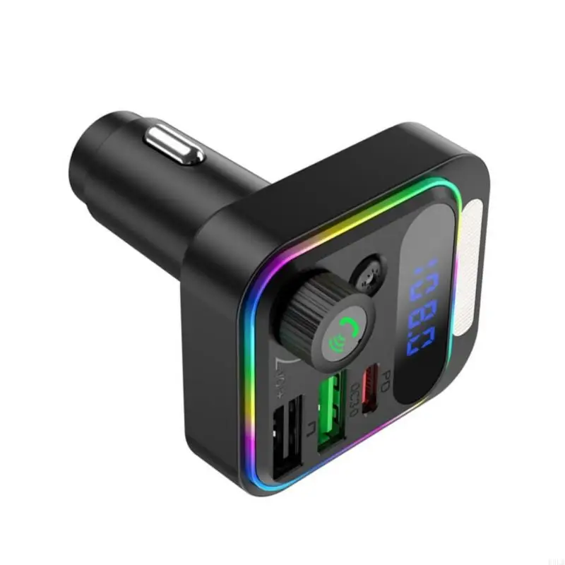 2025 جديد بوتوث متوافق 5.3 جهاز إرسال سيارات يقدم شاحن سريع FM بث