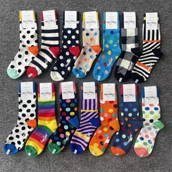 Happy Socks Women's Color Socks Polka Dot Series Middle Tube Pure Cotton Socks