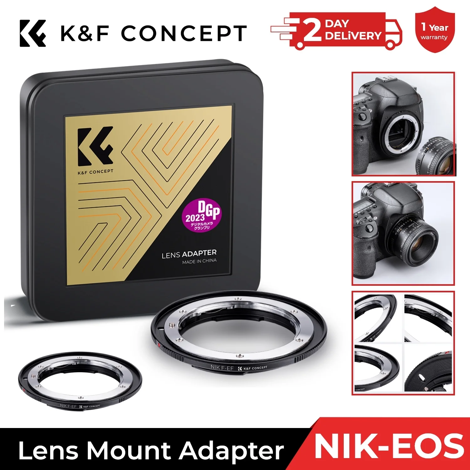 K&F CONCEPT NIK F-EF Lens Adapter Ring For Nikon F AI Ai-S Lens To Canon EOS EF Camera 600D 60D 5D 500D Camera Mount