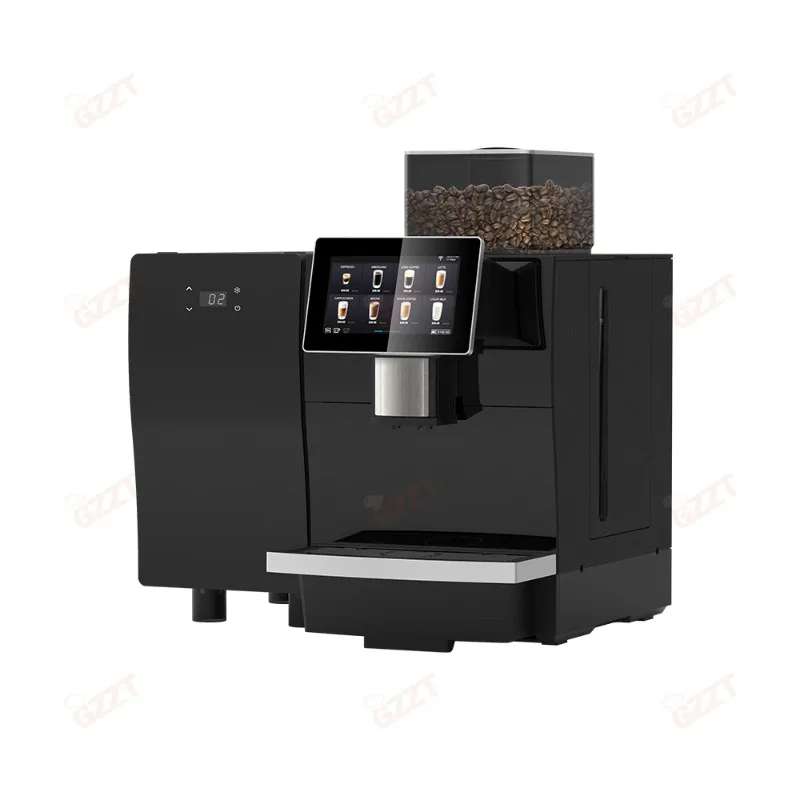 

90 Cups/H 14 Kinds of Drinks Commercial Automatic Coffee Machine with 1200g Bean Hopper Milk System Double Boilers Grinder