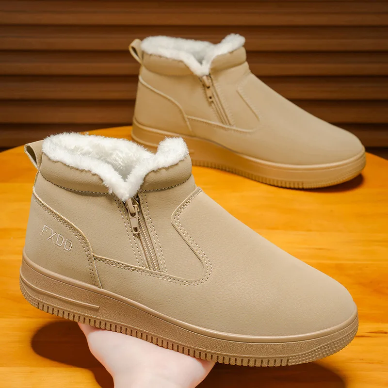 

Мужская обувь. Зимние зимние сапоги 2026. Меховые и плюшевые толстые хлопковые сапоги с высокой посадкой. Теплая хлопковая обувь.