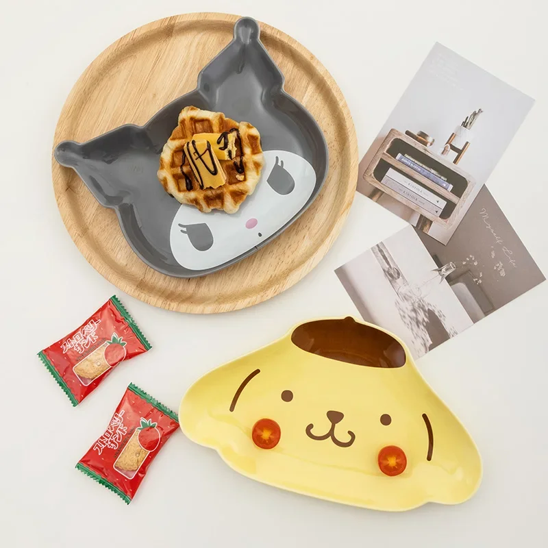 Sanrio Kids Dinner Plates 6inch Irregular Shape Kawaii Ceramic Saucer Tableware Cute Pochacco Fruit Plates Snacks Dessert Tray