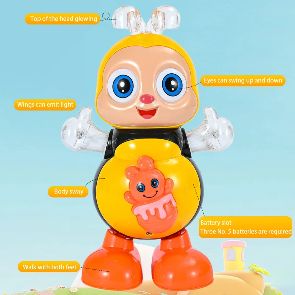 Vocaal Cartoon Bee Elektrisch Speelgoed Met Geluid Flitsverlichting Zingen Dans voor Meisjes Jongens Kinderen Elektronische Huisdieren Muziek Geschenken