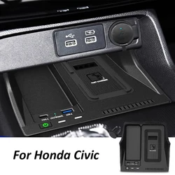 Car wireless charger For honda civic 11th gen 2022 2023 charging pad phone holder fast charge mobile mount accessories interior