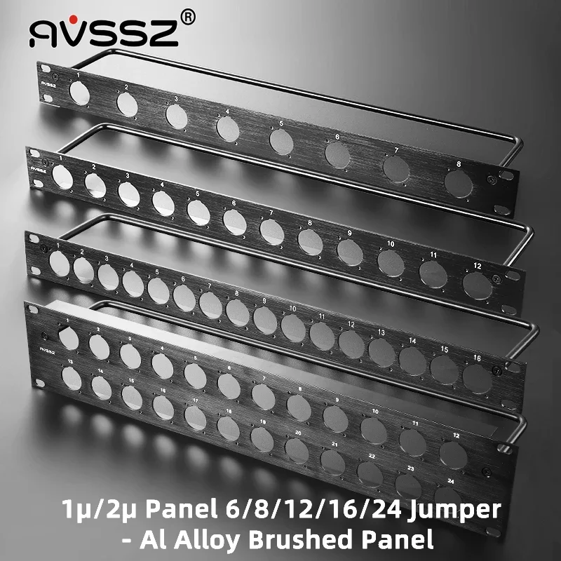 AVSSZ Kast Patchpaneel 19 "8 12 16 24 Kanalen 1U 2U Lege Blind Plaat Past D type XLR RJ45 Netwerk Luidspreker Socket Connector
