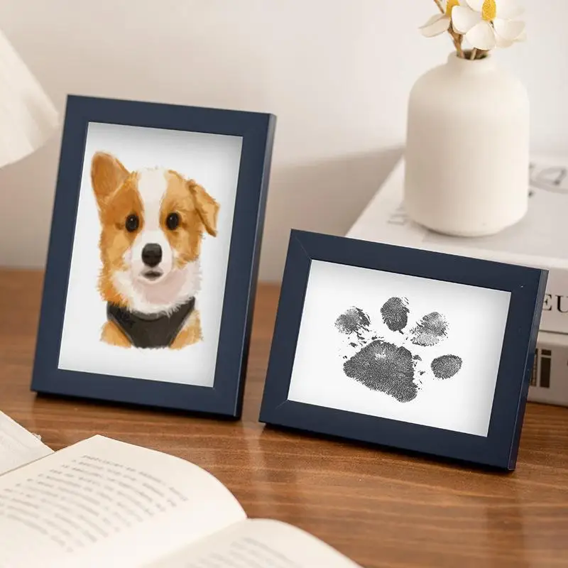 5/6/7/8 Inch Pet Footprint Picture Frame Display Box DIY Footprint Picture Frame One-Year Footprint Resin Frame