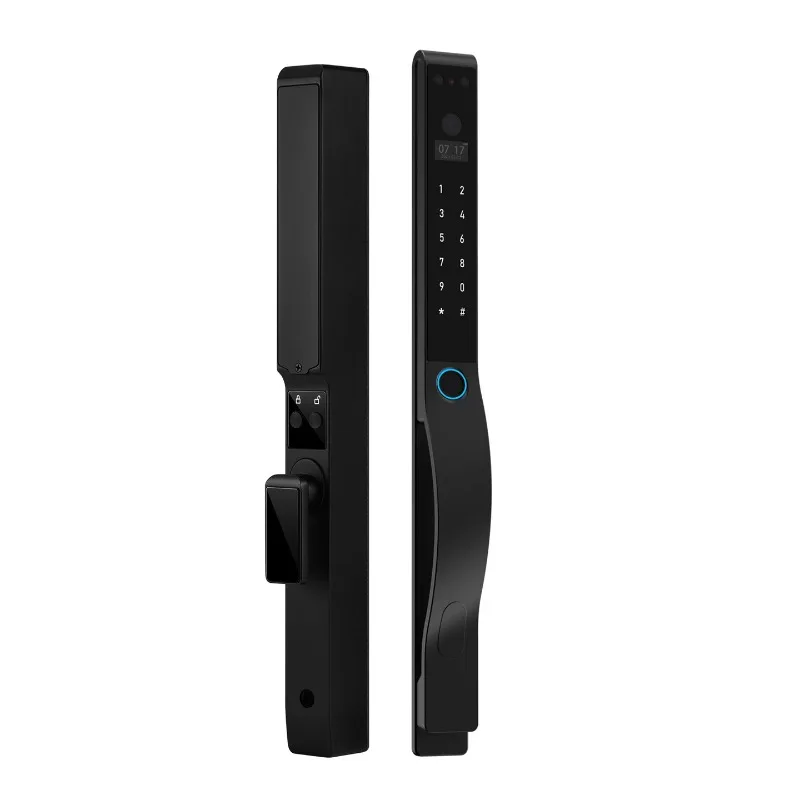 Waterproof broken bridge aluminum smart lock facial recognition courtyard door KFC sliding sliding door fingerprint password