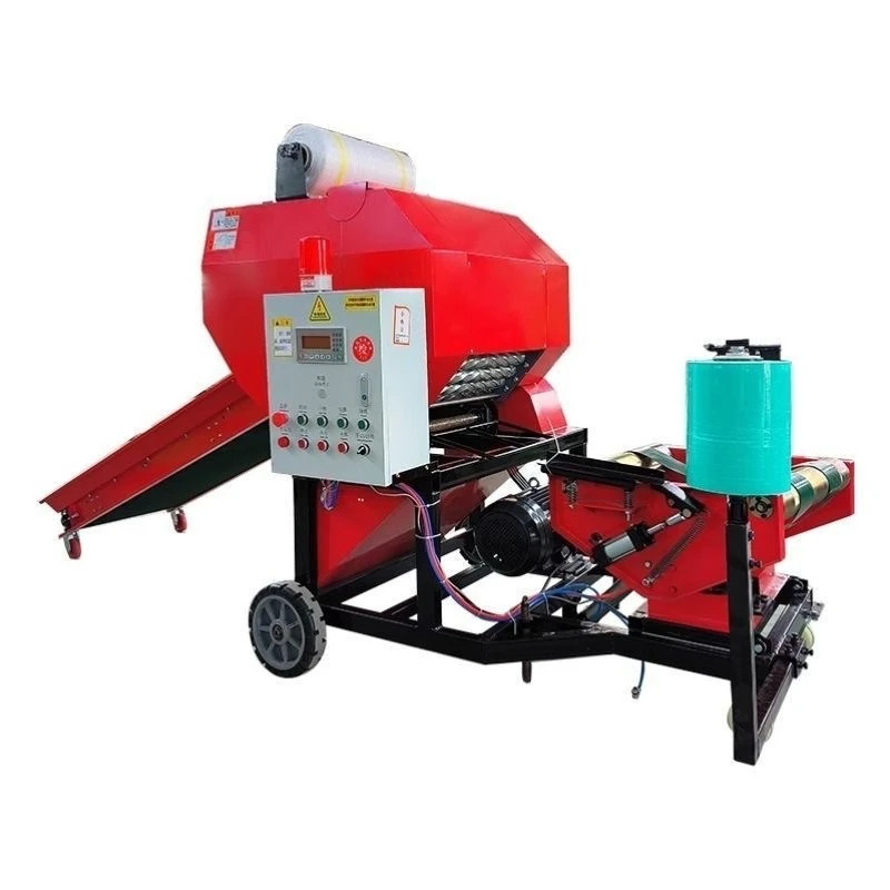 Corn straw baling and wrapping machine Agricultural farm baling and wrapping machine