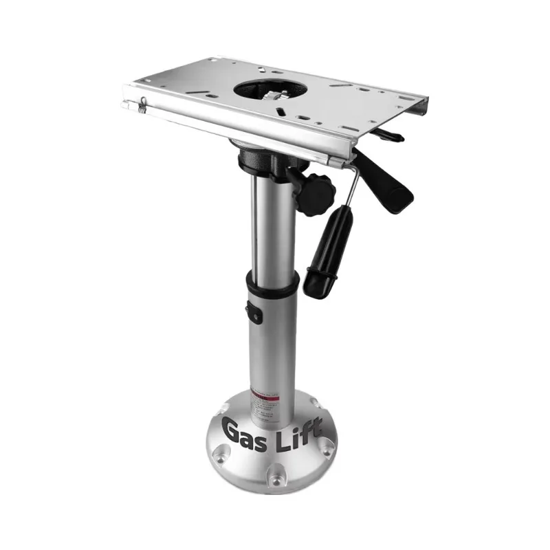 17\ 24\ Aluminum Boat Seat Pedestal with Adjustable Height New Gas Lift Air-Powered Pneumatic Lifting Power-Rise Base