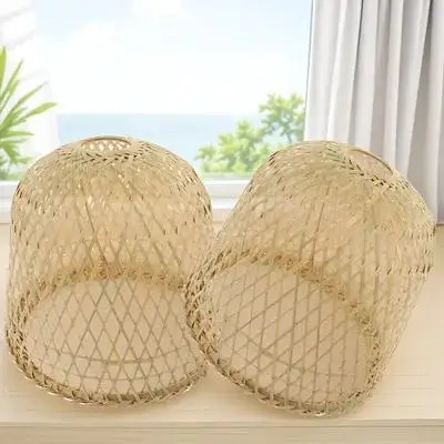 

2 шт. плетеных бамбуковых абажуров в деревенском стиле для подвесных светильников и потолочных ламп, для ресторанов