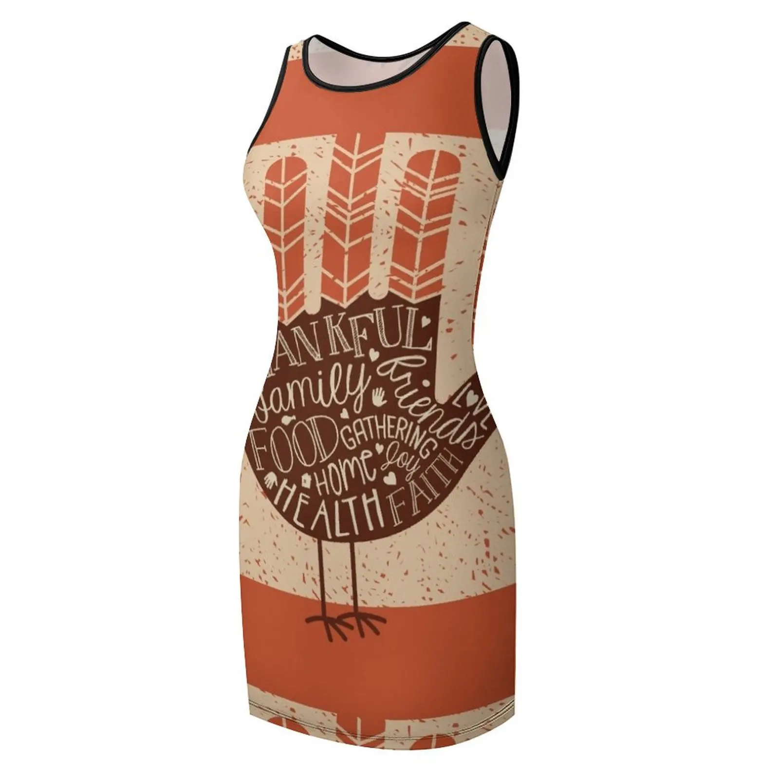 funny thanksgiving turkey t shirt Sleeveless Sundress summer dress woman 2025 dress women summer 2025 dress korean style