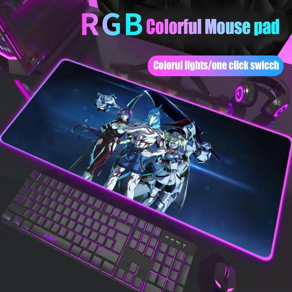

Shangri-La Frontier Mouse Pad Gamer Rgb Desk Mat Back Light Led Mousepad Setup Gaming Accessories Deskmat Big Mousepad Backlight