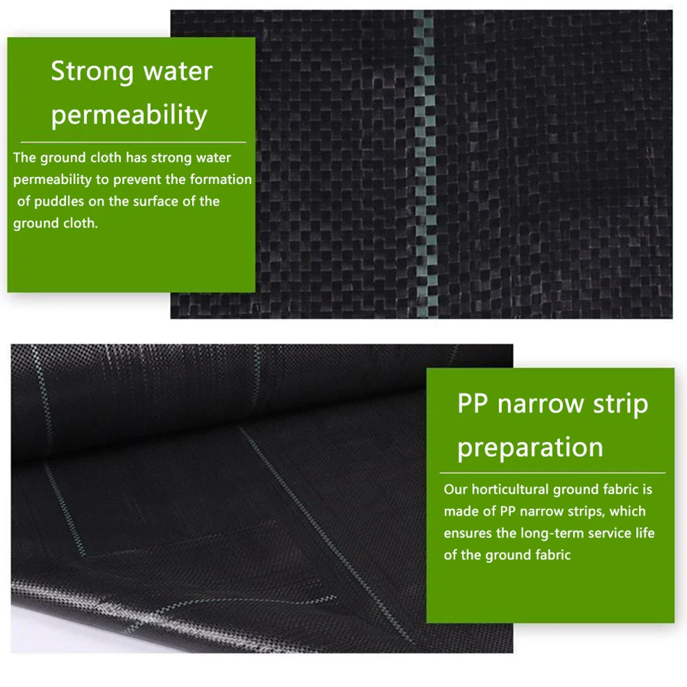 PE Agriculture Weed Membrane Landscape Woven Heavy Duty Decking Greenhouse Barrier Outdoor Garden Driveway Ground Cover