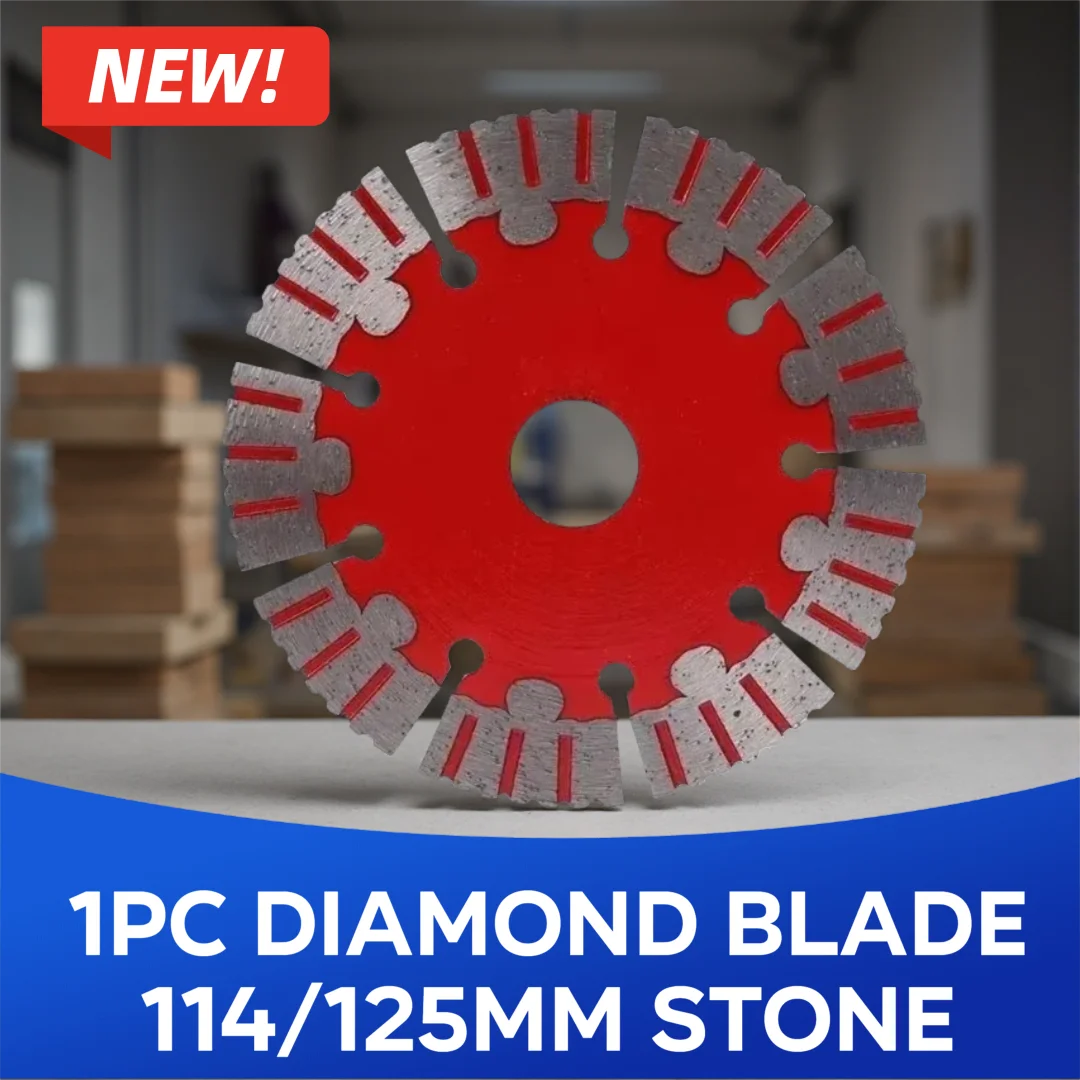 Disco diamantato da 114/125 mm per taglio a secco di marmo, cemento, piastrelle in porcellana, granito, quarzo e pietra - 1 pz