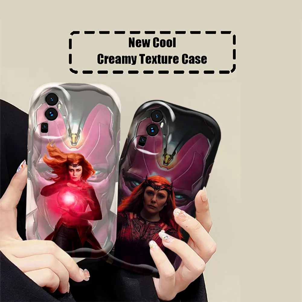 Marvel Scarlet Witch Wanda Vision Phone Case For OPPO Reno 11 11F 8 8T 7 7Z 6 5 5F 4 Pro A17 A16 A16S A54S A35 A15 3D Wave Cover