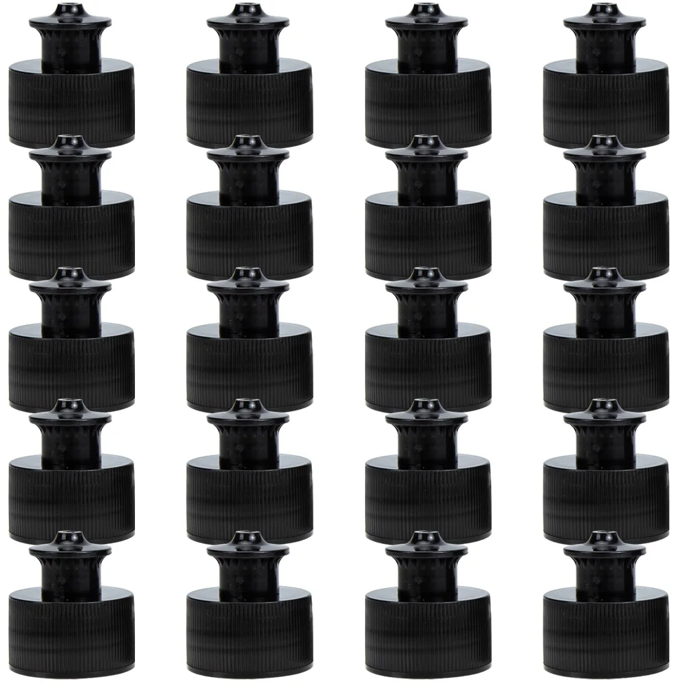 

50 Pcs Water Bottle Caps Reusable Sealing Replaceable Sports Lids for Camping Hiking Bottles Portable Leak Proof Black Drink