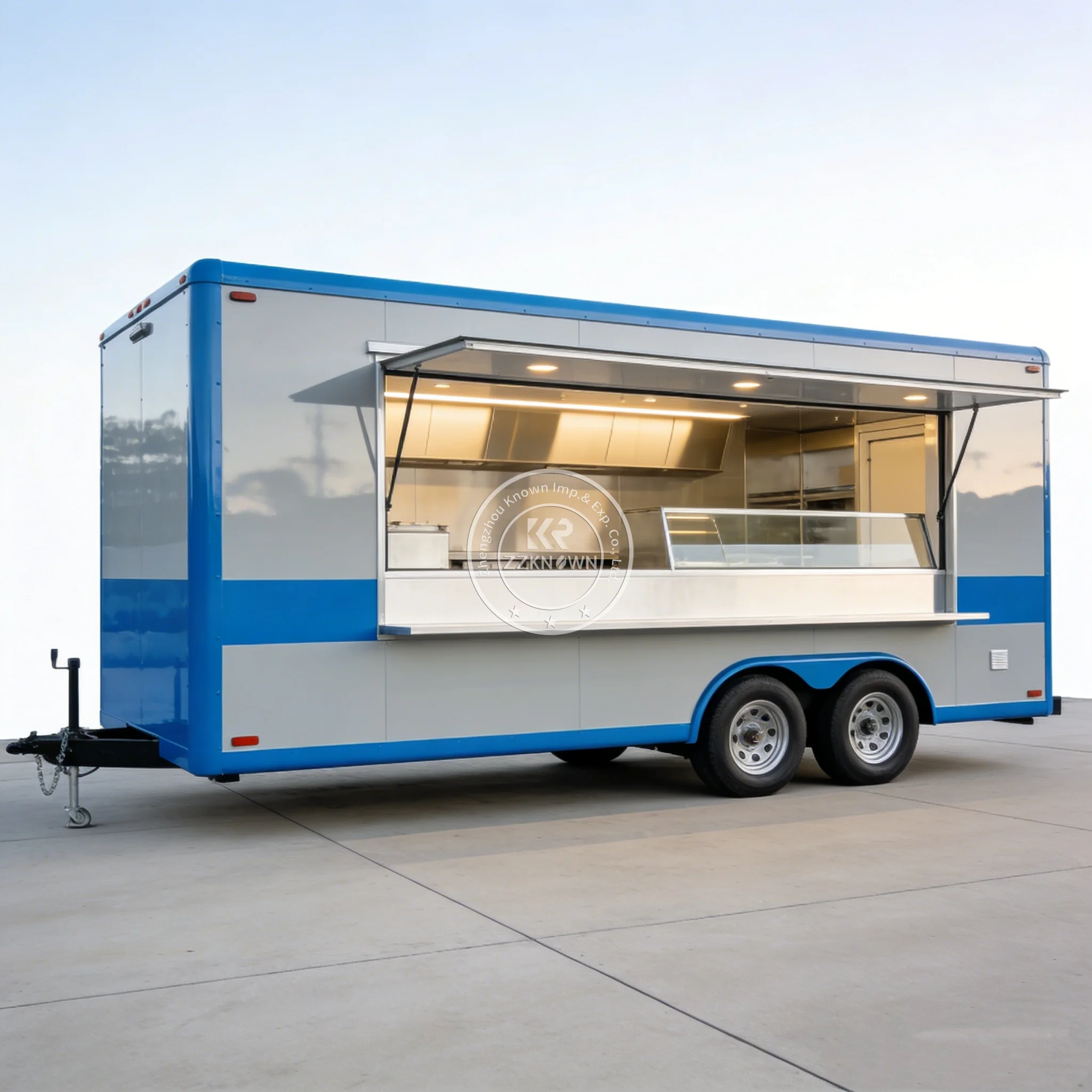 

Customized Square Shape Food Trailers and Food Trucks With Commercial Kitchen Equipment