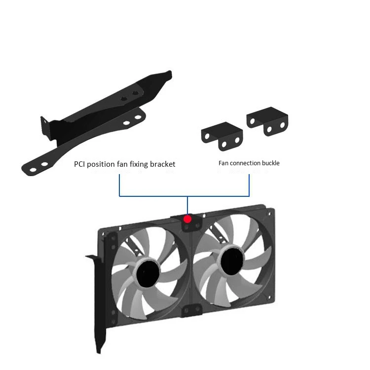 พัดลมคู่ชั้นระบายความร้อนสำหรับติดวิดีโอภาพพัดลมทำความเย็นคู่วงเล็บพัดลมเชื่อมต่อสกรู