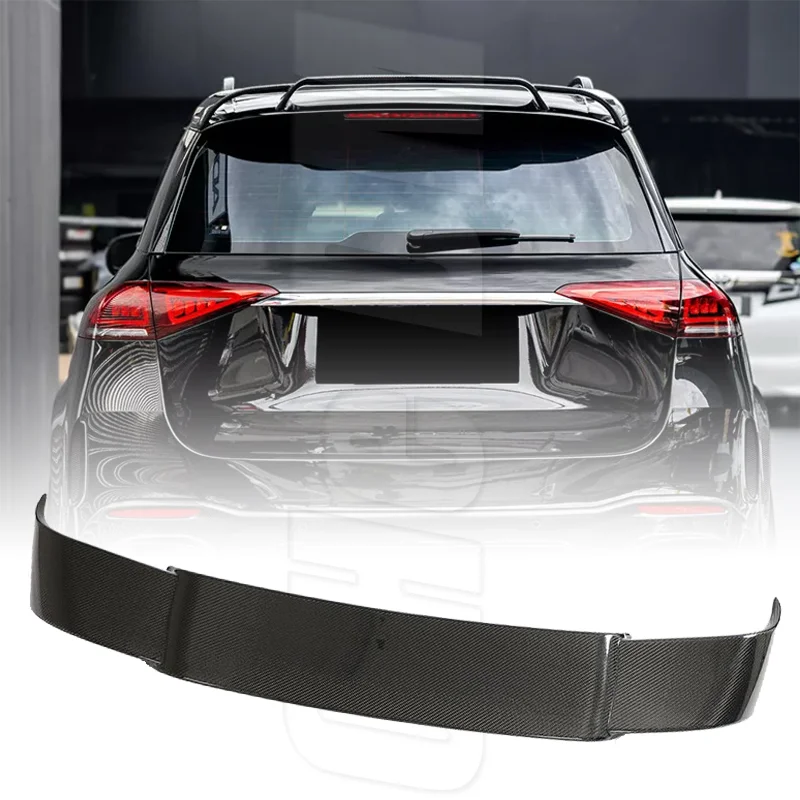 

Suitable for Mercedes Benz 2020-2024 W167 GLE350 GLE450 True Carbon Fiber Rear Roof Spoiler B Style Top Spoiler Tail Wing