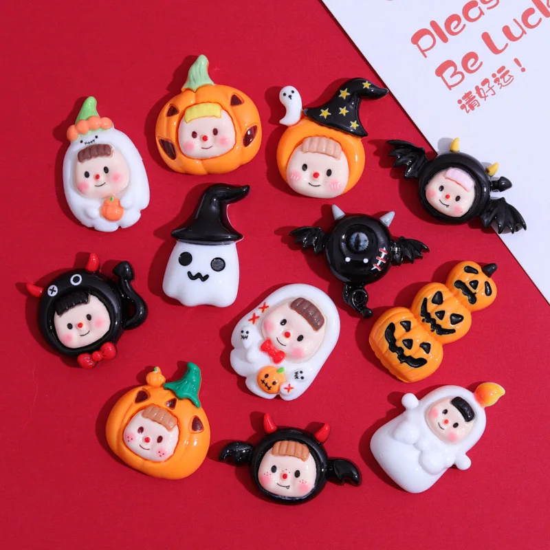 Hars Kawaii halloween baby festival Plaksteen Steen Plakboek Beeldje 10Pcs Diy Boog Decor Accessoires Ambachten