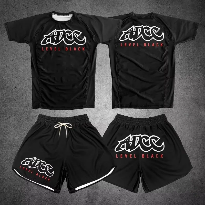 2026 New Black V1 LXB AJJ Rash Guard Gym Set Levelxblack RANKED V2 Jersey T-shirt  Shorts Combo Fitness for Family Adults Kids