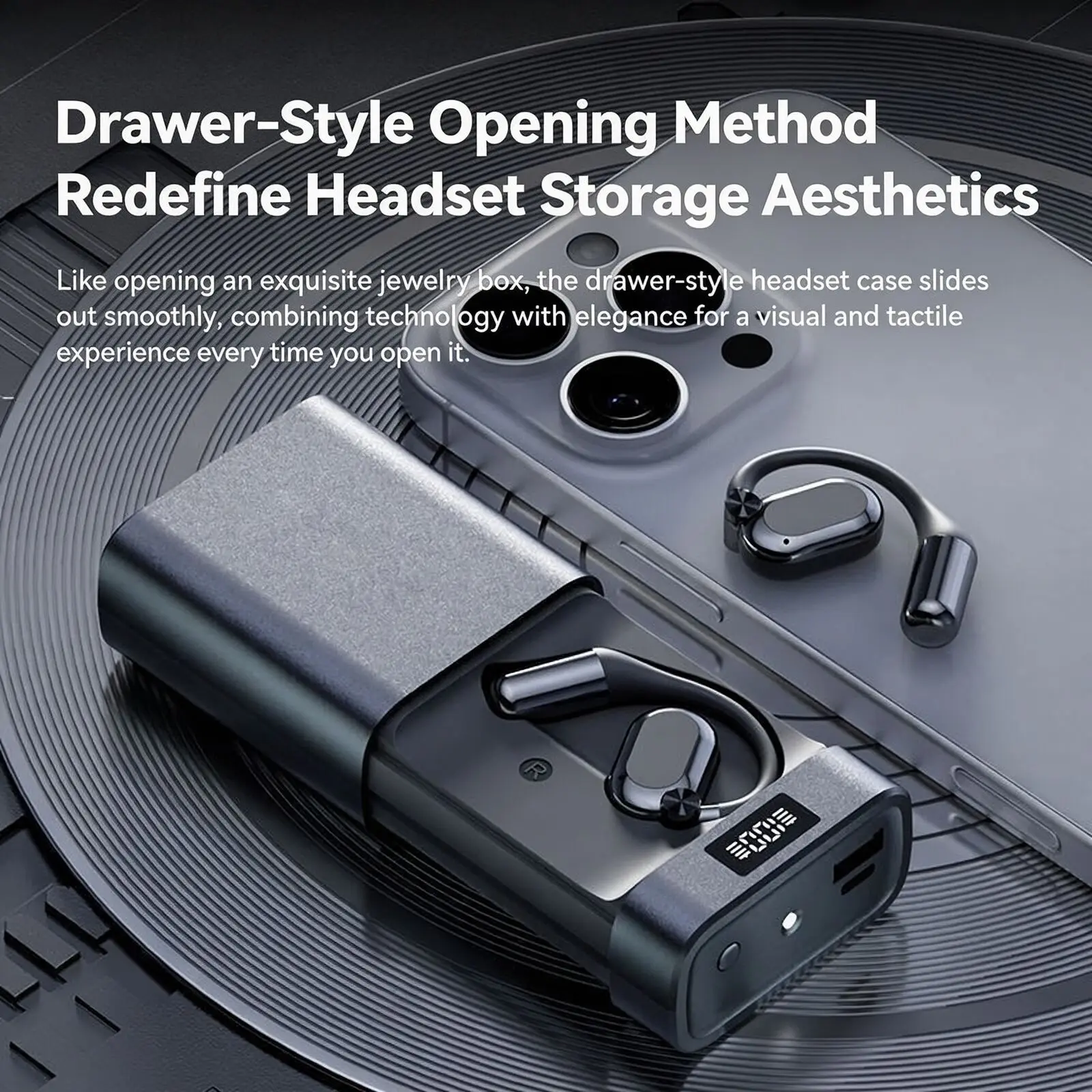 Open Ear Bluetooth Headphones Flashlight Power Bank Stereo Audio Noise Reduction Waterproof Sports Handsfree Long Battery Life