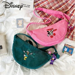 Disney-Bolsa de Ombro Mickey feminina, versátil tiracolo, alta qualidade, núcleo de lanterna, popular, casual, novo, elegante