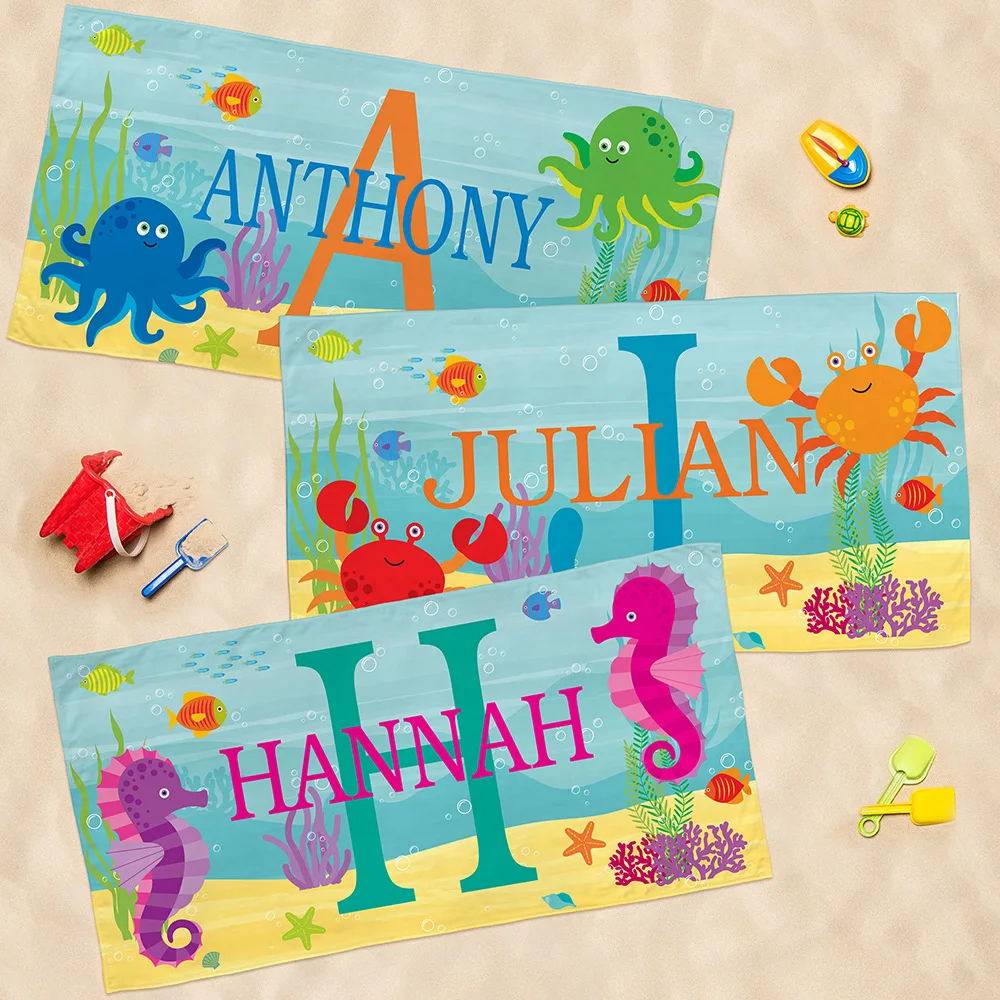 Fun Beach Towel for Children and Adults Personalized Perfect for Seaside Vacations Sports Quick-dry Towels