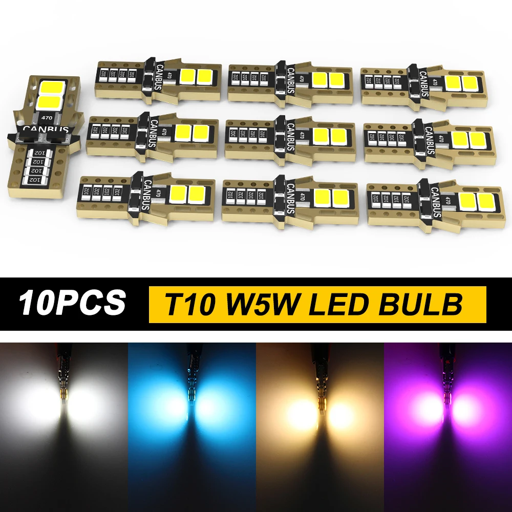 BMTxms 10PCS/Kit T10 W5W 192 168 LED Dashboard Clearance Parking Interior Light For Nissan Qashqai X-Trail Rogue Leaf Juke Kicks