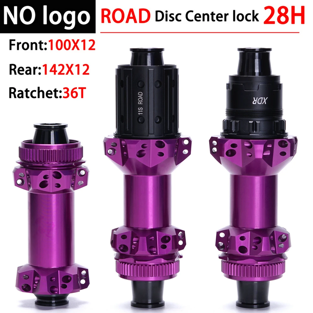 purple ROAD Bicycle Hub 28 Holes straight pull Compatible Ratchet 36/60T  Road Hub For SHIMANO SRAM HG XDR 100*12 142*12