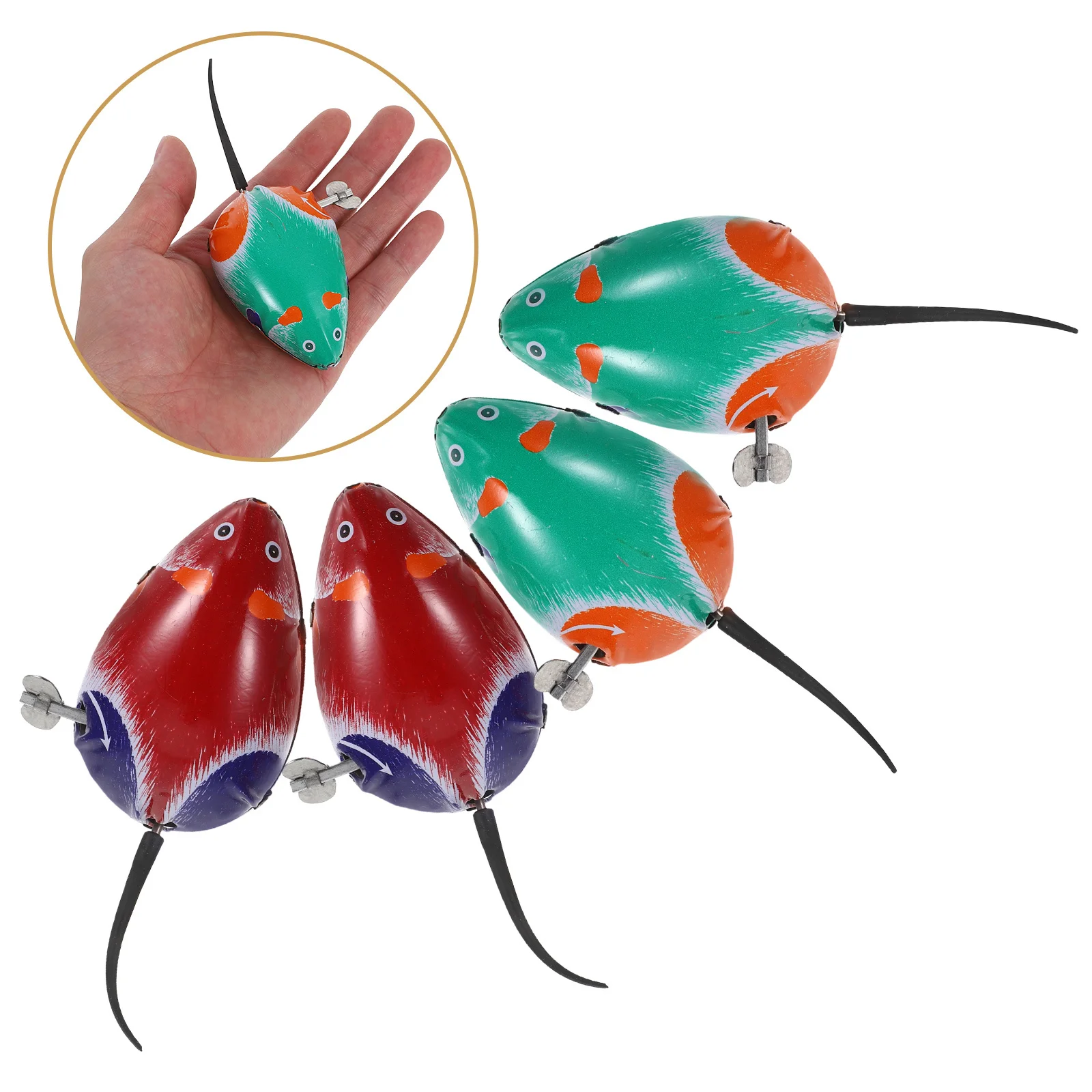 

4 pcs Wind Up Mouse For Kids Cartoon Clockwork Walking Mouse Spring Powered Educational No Improve Motor Skills