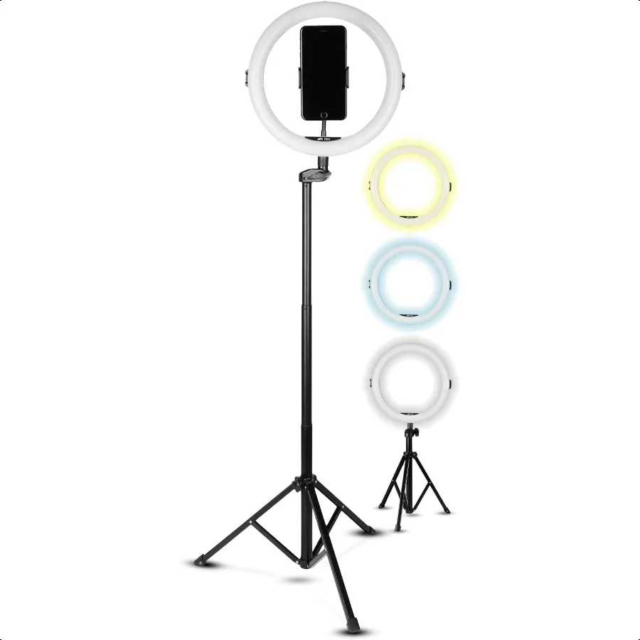 

SQUATZ 11 LED 12W Selfie Ring Light R11 with Wired Control Tripod Stand with 6 Sections Phone Holder Adjustable Brightn Levels